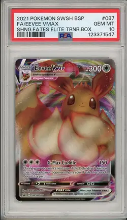 2021 Pokemon SWSH Black Star Promo Eevee VMAX Full Art #087 PSA 10 - Image 1