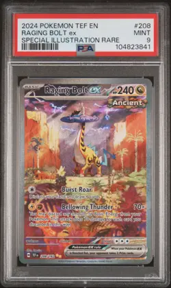 2024 POKEMON TEF EN-TEMPORAL FORCES #208 RAGING BOLT EX PSA 9 - Image 1