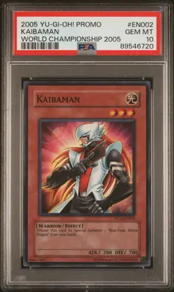 Yugioh PSA 10 GEM MINT Kaibaman WC5-EN002 Super Rare Promo 2005 - Image 1