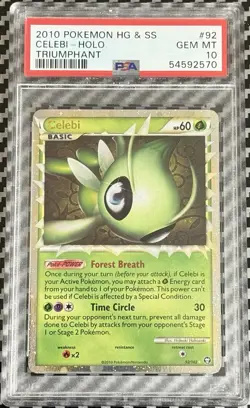 2010 Pokemon HGSS Triumphant # 92 Celebi Holo PSA 10 Card! GEM MINT! Ultra Rare! - Image 1