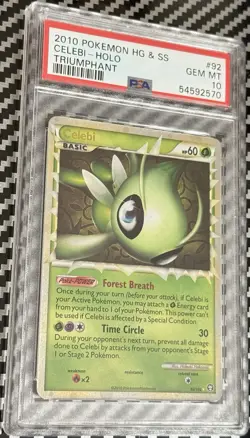 2010 Pokemon HGSS Triumphant # 92 Celebi Holo PSA 10 Card! GEM MINT! Ultra Rare! - Image 2