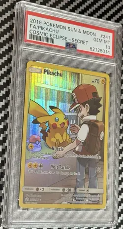 Pokemon Cosmic Eclipse # 241 Full Art Pikachu PSA 10 Card GEM MINT! Secret Rare! - Image 2