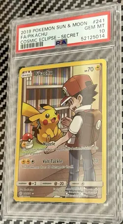 Pokemon Cosmic Eclipse # 241 Full Art Pikachu PSA 10 Card GEM MINT! Secret Rare! - Image 3