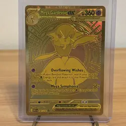 Pokemon TCG Mega Evolution Mega Gardevoir EX 187 Hyper Rare Gold Trading Card NM - Image 1