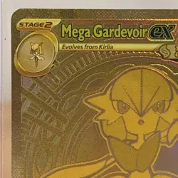 Pokemon TCG Mega Evolution Mega Gardevoir EX 187 Hyper Rare Gold Trading Card NM - Image 2