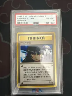 Sabrina's Gaze Gym Banned Japanese Pokemon Trainer PSA 8 NM - MT - Image 1