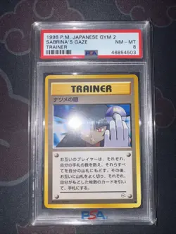 Sabrina's Gaze Gym Banned Japanese Pokemon Trainer PSA 8 NM - MT - Image 2