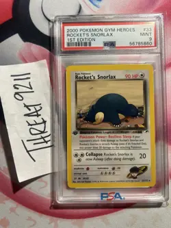 Pokemon - Gym Heroes Rocket's Snorlax 33/132 First Edition PSA 9 - Image 1