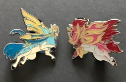 2 X Pokemon Pin Zacian Zamazenta Badge Metal 2022 Crown Zenith Collection Box - Image 1