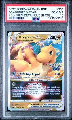 2022 POKEMON SWSH BLACK STAR PROMO #236 DRAGONITE VSTAR PSA 10 - Image 1