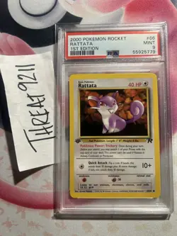 Pokemon - Team Rocket Rattata 66/82 First Edition PSA 9 - Image 1