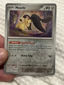 Mawile - 143/197 - Reverse Holo - Obsidian Flames - Nm - Pokemon Card - Image 1