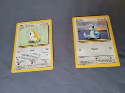 Dratini 26/102 Raticate 40/102 Base Set MP Unlimited Uncommon Pokemon Card WOTC - Image 2