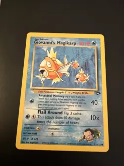 Giovanni’s Magikarp 73/132 Gym Challenge Unlimited 2000 Pokemon Card Common NM - Image 1