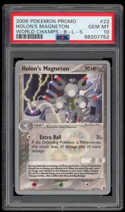 2006 PSA 10 Gem Mint Holon's Magneton B-L-S World Deck Promo Pokemon Card 22 - Image 1