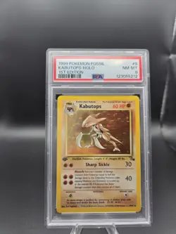 1999 Pokemon Fossil 1st Edition: # 9 Kabutops-Holo PSA 8 NM-MT - Image 1