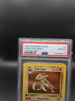 1999 Pokemon Fossil 1st Edition: # 9 Kabutops-Holo PSA 8 NM-MT - Image 2