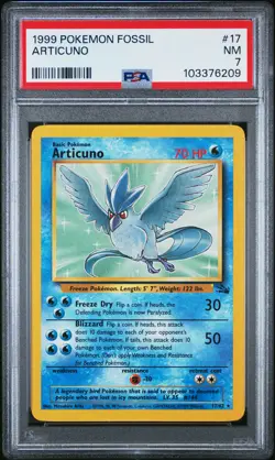 1999 POKEMON FOSSIL #17 ARTICUNO PSA 7 - Image 1