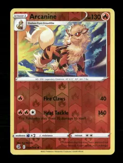Arcanine Reverse Holo Rare SWSH08: Fusion Strike 033/264 NM Pokemon LP - Image 1