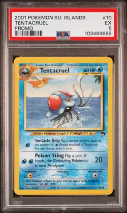 2001 POKEMON SOUTHERN ISLANDS PROMO #10 TENTACRUEL PSA 5 - Image 1