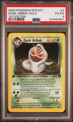 2000 POKEMON ROCKET 1ST ED #2 DARK ARBOK-HOLO PSA 4 - Image 1
