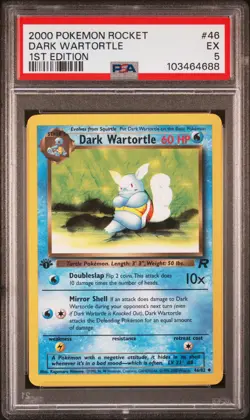 2000 POKEMON ROCKET 1ST ED #46 DARK WARTORTLE PSA 5 - Image 1