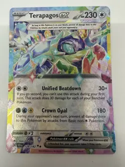 Terapagos EX 128/142 Holo Stellar Crown Pokemon TCG Double Rare - Image 1