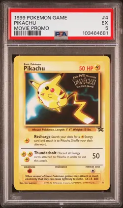 1999 POKEMON GAME MOVIE PROMO #4 PIKACHU PSA 5 - Image 1