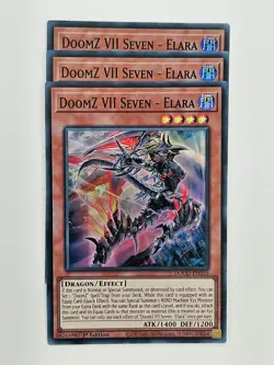 Yu Gi Oh - 3x DOOD-EN010 DoomZ VII Seven - Elara - Super Rare - Image 1