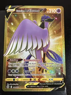 Pokemon Card - Galarian Articuno V Gold Brilliant Stars 181/172 Holo - Mint/NM - Image 1