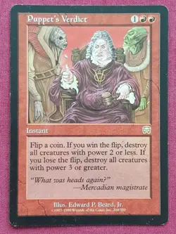 Magic The Gathering MERCADIAN MASQUES PUPPET'S VERDICT red card MTG - Image 1