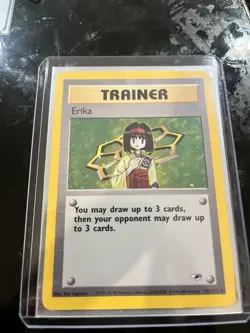 Erika 16/132 Holo Rare Gym Heroes Pokemon Card MP SWIRL- Vintage Holo - Image 3