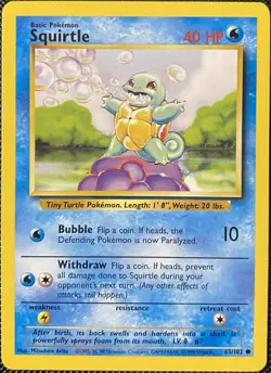 Squirtle 063/102 Base Set Regular - Pokemon Card - Image 1