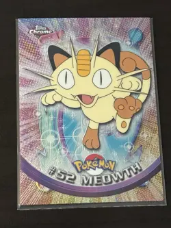 Meowth #52 2000 TOPPS CHROME HOLO Pokemon Card Rare - Image 1