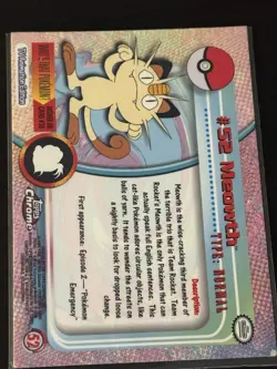 Meowth #52 2000 TOPPS CHROME HOLO Pokemon Card Rare - Image 2