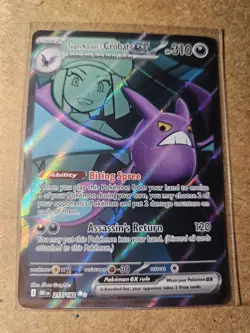 Team Rocket’s Crobat Ex Full Art 217/182 Destined Rivals Pokemon Card - Image 1