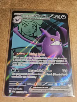 Team Rocket’s Crobat Ex Full Art 217/182 Destined Rivals Pokemon Card - Image 2