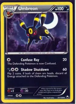 2012 POKEMON UMBREON 61/108 DARK EXPLORERS - REGULAR- UNCOMMON (U61A) - Image 1