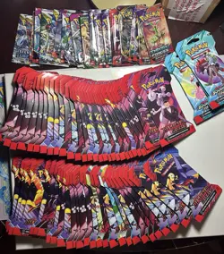 60+ Pokemon Destined Rivals Booster Packs and Sleeves EMPTY FOR ART OR DESIGN - Image 1