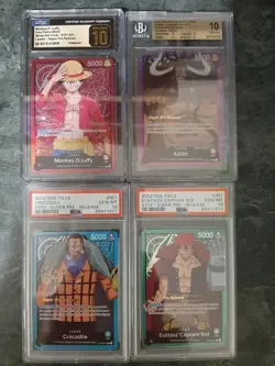 One Piece Monkey D Luffy Super Pre-Release ST01-001 CGC Pristine 10 + Other Card - Image 3