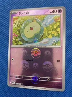 Solosis 037/ 086 2025 Pokemon S&V Black Bolt Poke Ball Holo Card NM+ - Image 2