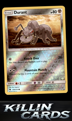 Reverse Holofoil Durant 128/214 Pokemon Common SM - Lost Thunder Card NM - Image 1