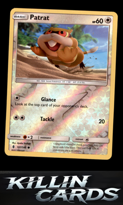 Reverse Holofoil Patrat 107/145 Pokemon Common SM - Guardians Rising Card NM - Image 1
