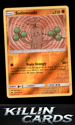 Reverse Holofoil Sudowoodo 110/214 Pokemon Uncommon SM - Lost Thunder Card NM - Image 1