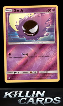 Reverse Holofoil Gastly (68) 68/214 Pokemon Common SM - Unbroken Bonds Card NM - Image 1