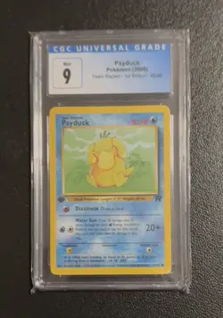 CGC 9 MINT Psyduck 2000 Team Rocket 1st Edition 65/82 Pokemon Card - Image 1