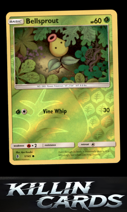 Reverse Holofoil Bellsprout 1/145 Pokemon Common SM - Guardians Rising Card NM - Image 1