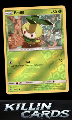 Reverse Holofoil Petilil 4/145 Pokemon Common SM - Guardians Rising Card NM - Image 1