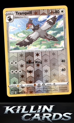 Reverse Holofoil Tranquill 144/192 Pokemon Uncommon SWSH02: Rebel Clash Card NM - Image 1