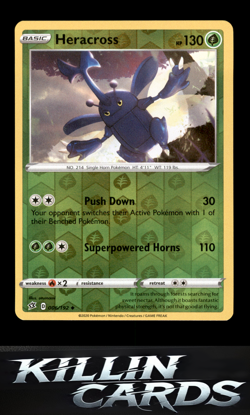 Reverse Holofoil Heracross 006/192 Pokemon Uncommon SWSH02: Rebel Clash Card NM - Image 1